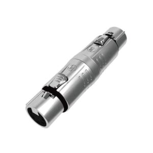 A metallic cylindrical flashlight with a side push button and a clip near the end.