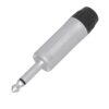 A silver and black soldering iron with a pointed tip for electronics.